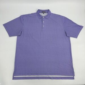 Peter Millar Summer Comfort Shirt Men's XL Purple Check Golf Polo HCC Hillendale